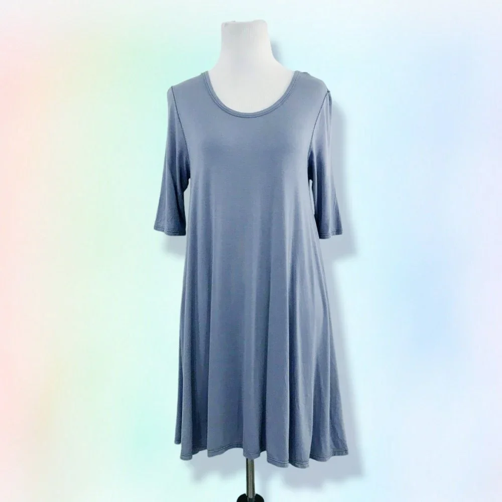 Free People Womens Jacqueline Tunic Blouse Blue‎ grey M